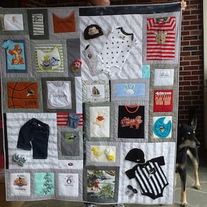 Memory Quilt, Baby Clothes Quilt, Baby&#39;s 1st year Quilt, Memory Quilt, Memorial Quilt, Custom Quilt, DEPOSIT