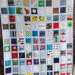 Baby Clothes Quilt, Memory Quilt, Tee Shirt Quilt, Custom Quilt, Raw Edge Quilt, DEPOSIT
