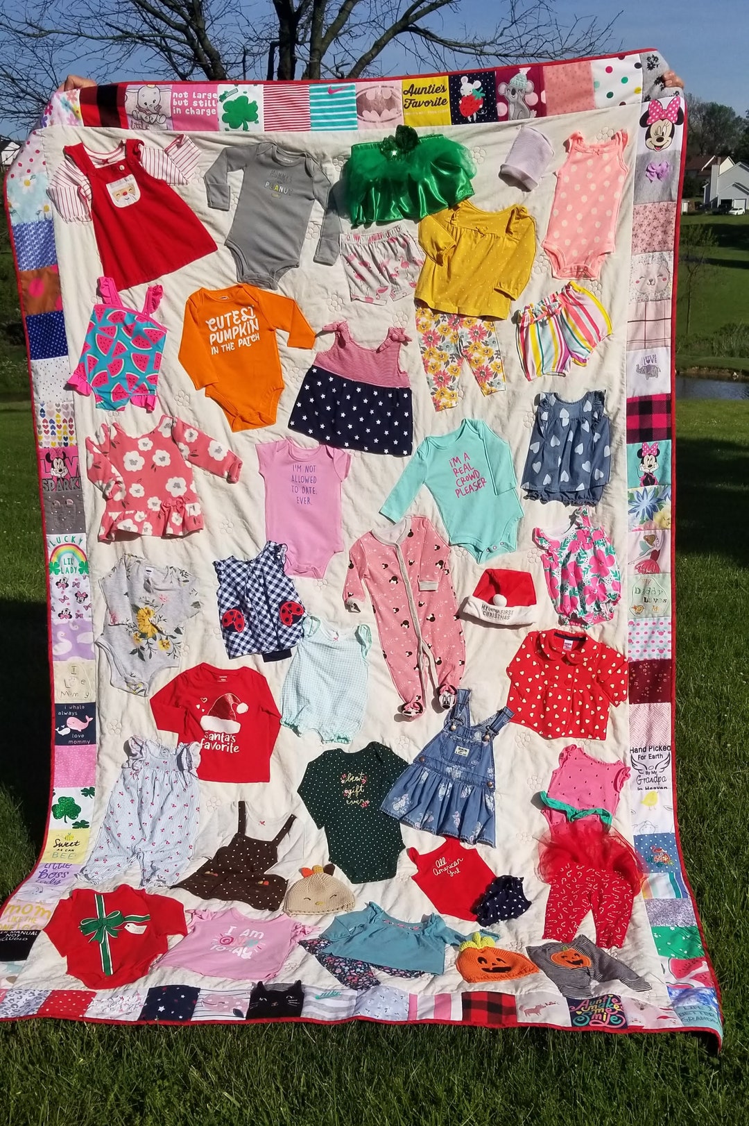 Baby Clothes Quilt, Laundry Basket Toss Quilt, Children's Clothing Quilt, Memory Quilt, Uncut