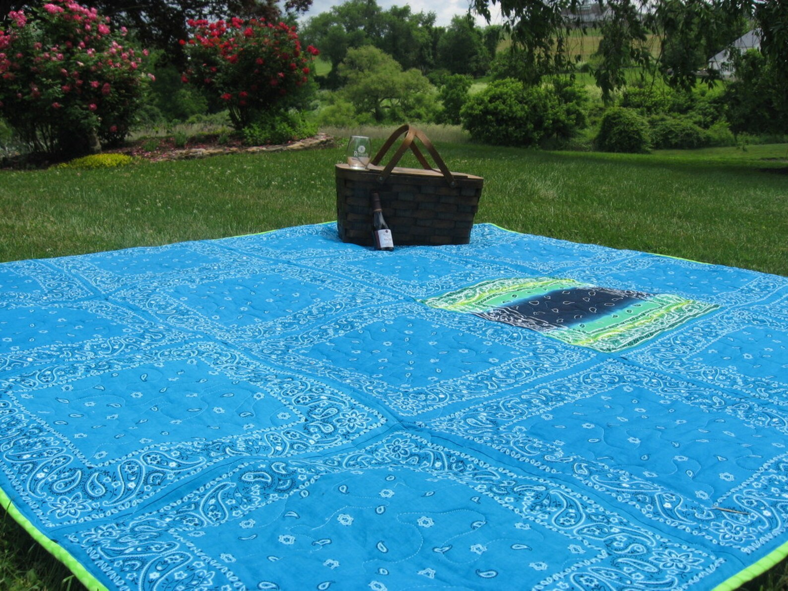 Picnic Blanket Beach Blanket Bandana Quilt Extra Large Etsy