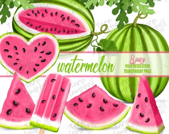 WASSERMELONEN CLIPART | Digitaler Download | Sofort Download