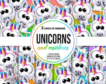 EINHORN DIGITALES PAPIER | Kommerzielle Nutzung | Einhorn Musterdesign | Sofort Download