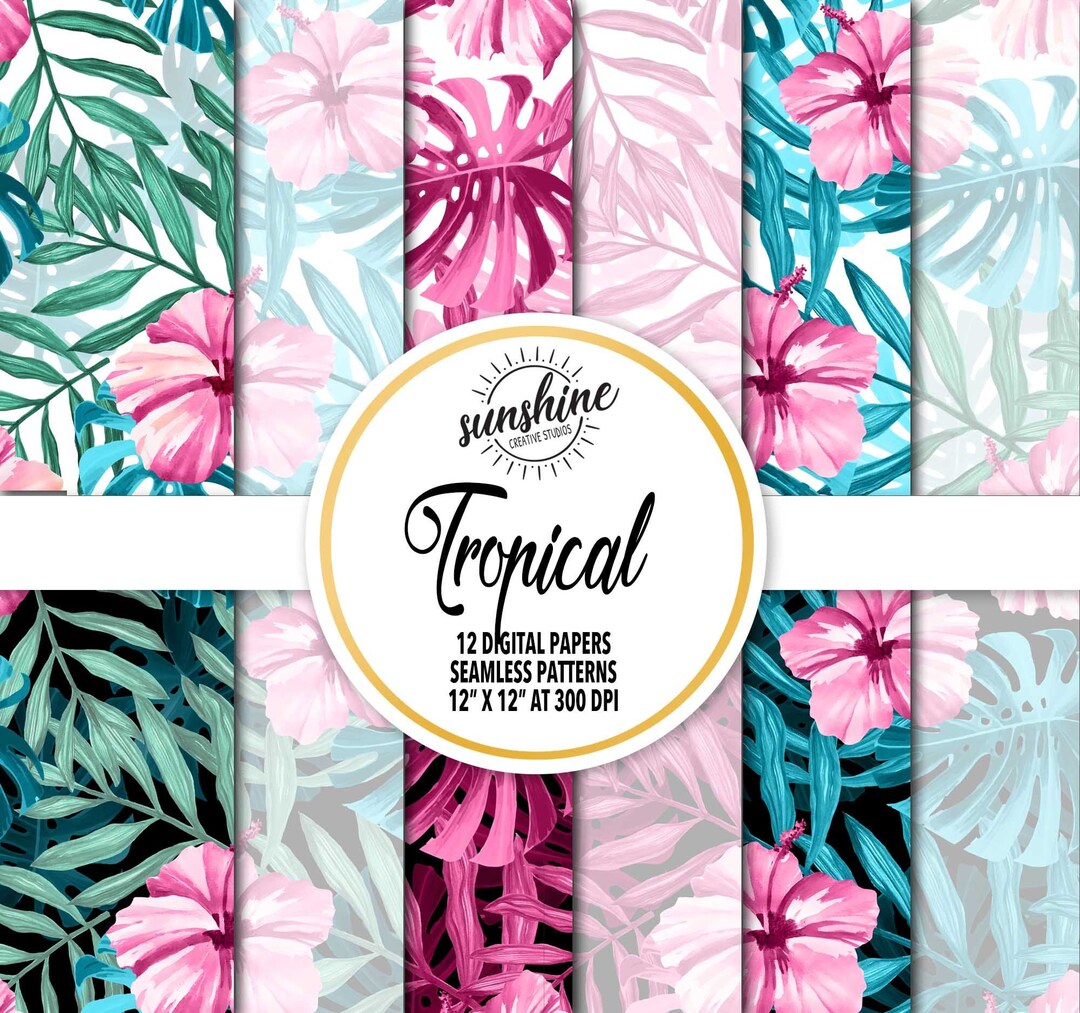 Tropical Paper | Beach Pattern | Digital Paper | Crafting Scrapbooking ...