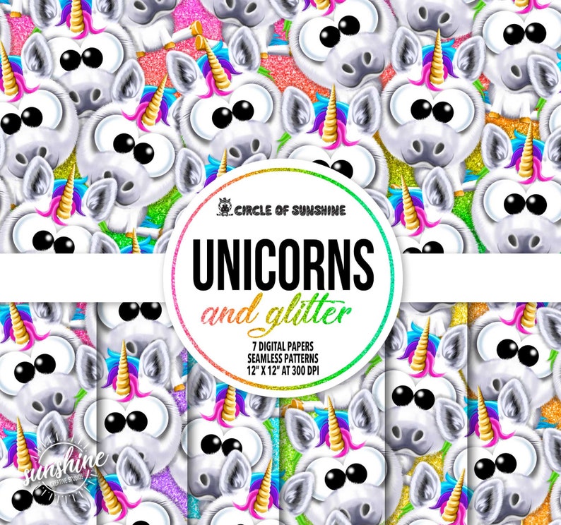 Seamless Unicorn Paper | Unicorn Pattern | Digital Paper | Crafting ...