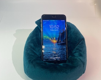 DEEP SEA Teal  Iphone pouf, Phone pouf, Cell pouf, Iphone or phone bean bag, Phone stand, Desk Accessory, Soft Minky fabric, Made in USA!