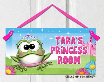 Door Sign, Princess, Frog, Personalized, Home Decor, Office Decor, School Classroom Decor