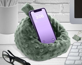 SAGE GREEN iPhone Pouf, Phone Pouf, Cell Pouf, iPhone Bean Bag, Phone Bean Bag, Phone Stand, Desk Accessory, Made in the USA!