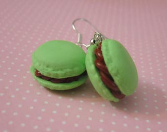 Macaron Earrings, Food Earrings, Polymer Clay Food Jewelry, Miniature Food