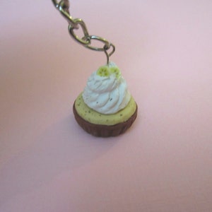 Cupcake Keychain, Polymer Clay Food Key Ring, image 4