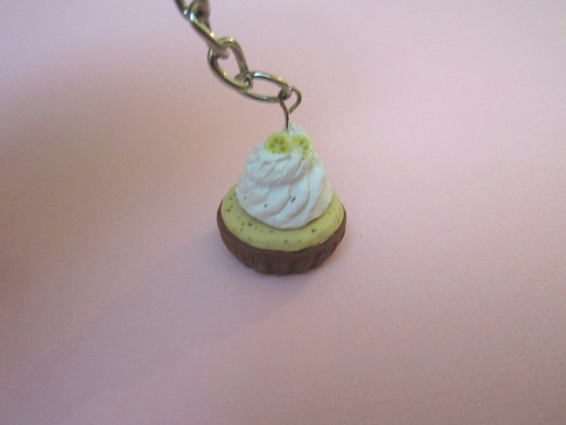 Cupcake Keychain, Polymer Clay Food Key Ring, image 4