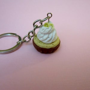 Cupcake Keychain, Polymer Clay Food Key Ring, image 1