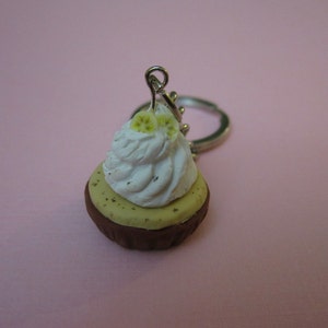 Cupcake Keychain, Polymer Clay Food Key Ring, image 2