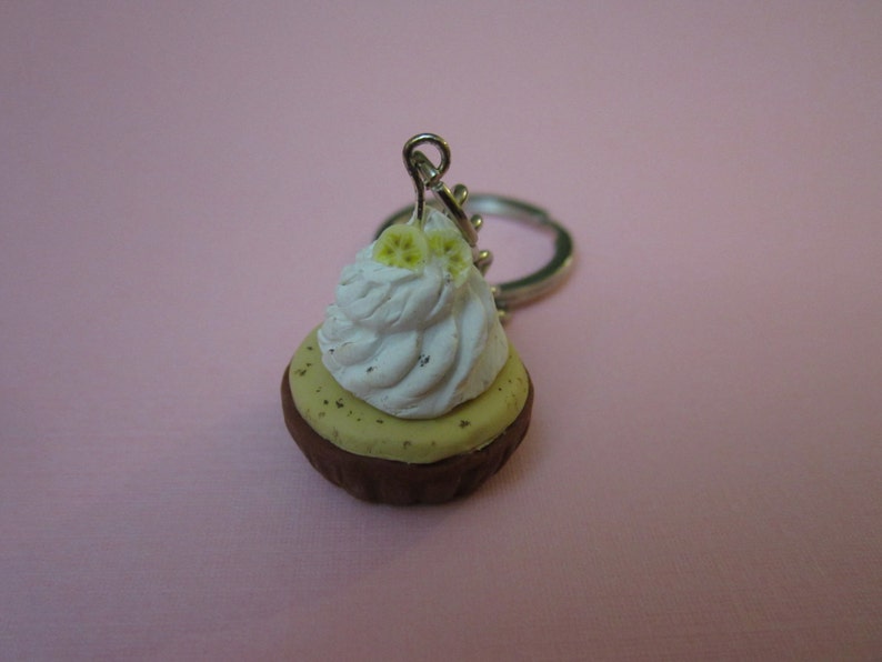 Cupcake Keychain, Polymer Clay Food Key Ring, image 2
