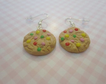 Cookie Earrings, Miniature Food Jewelry, Polymer Clay Food Jewelry