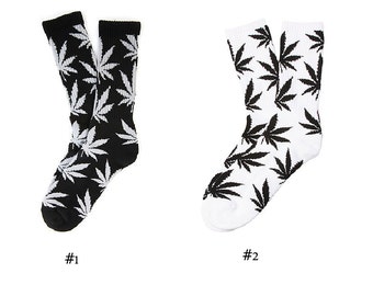 White and Black Weed Socks