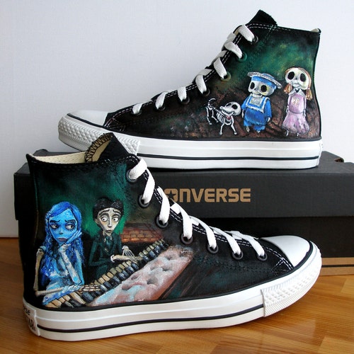 Custom Hand Painted Converse Shoes Corpse Bride Personalized - Etsy