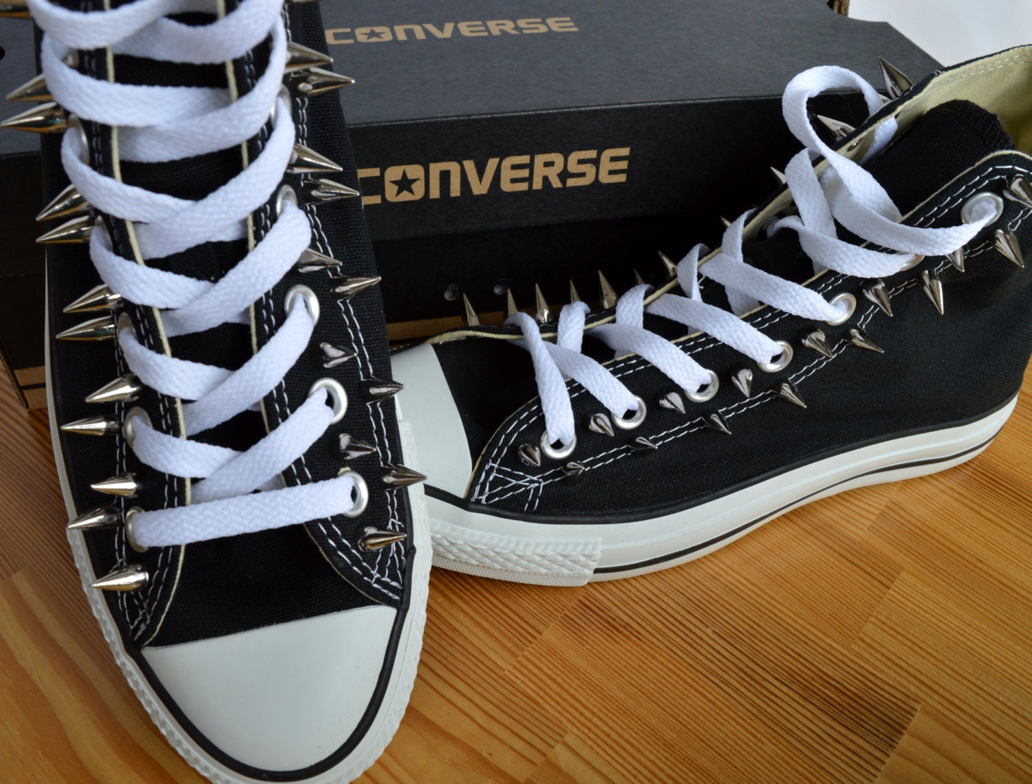 Custom Spiked Converse Goth-punk-metal. Personalized - Etsy