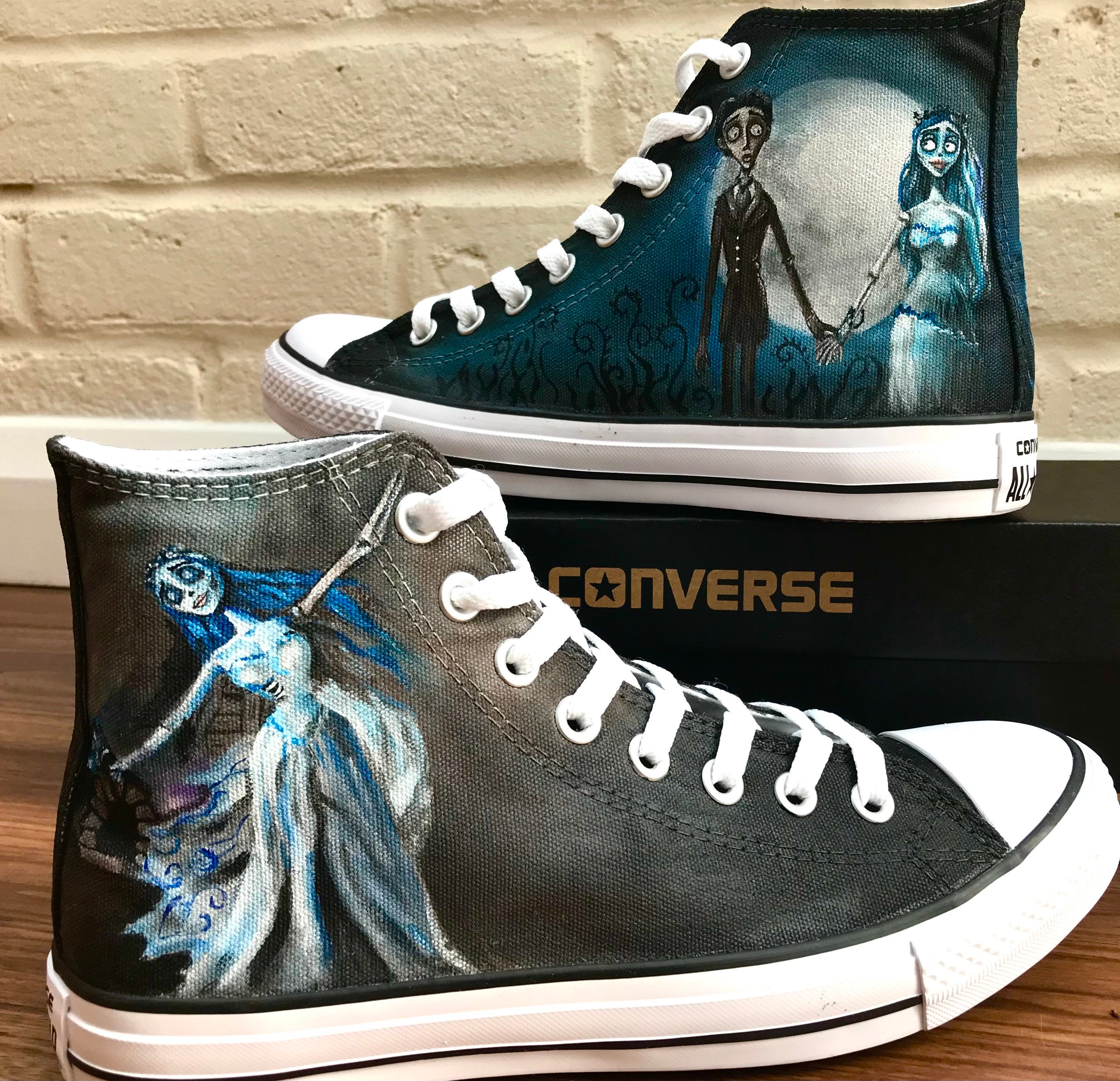 Custom Hand Converse Shoes Corpse Bride - Etsy