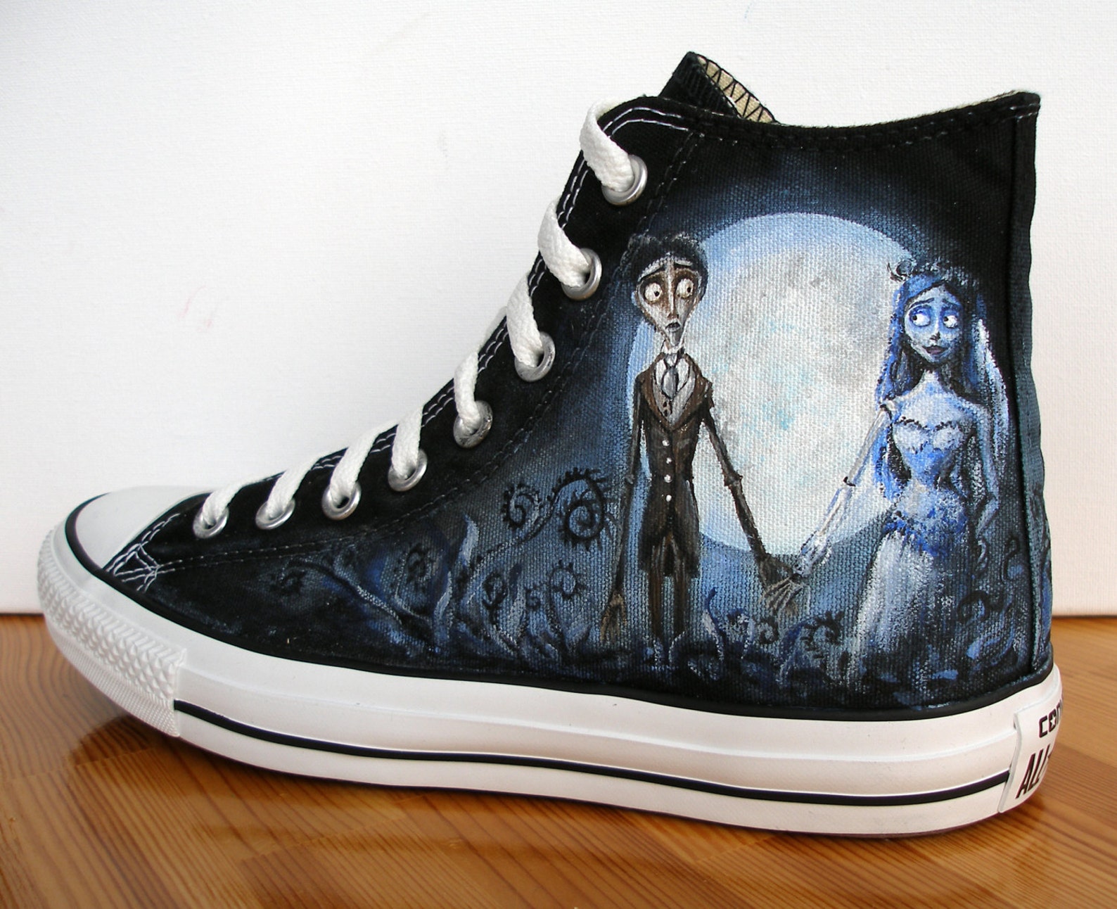 Custom Hand Painted Converse Shoes Corpse Bride Etsy Custom Hand Painted Converse Shoes Corpse Bride Etsy