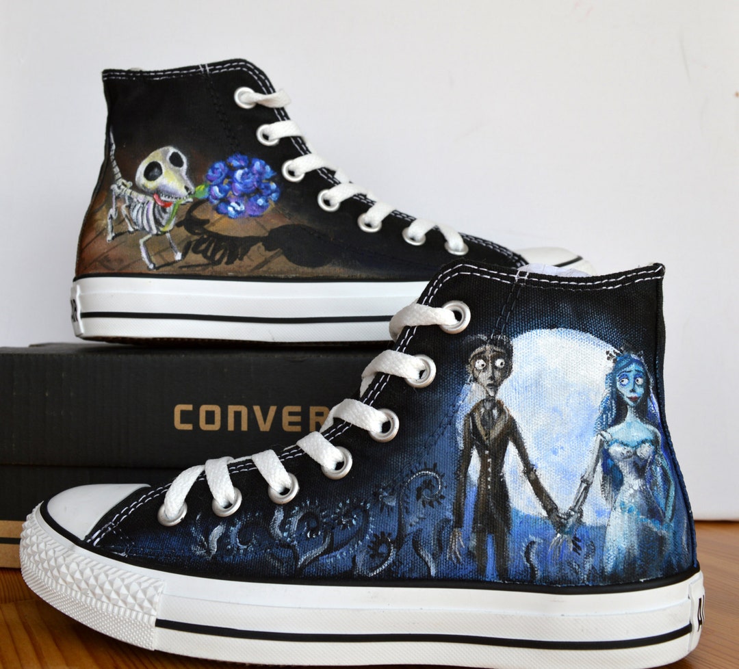 Custom Hand Painted Converse Shoes Corpse Bride Personalized - Etsy