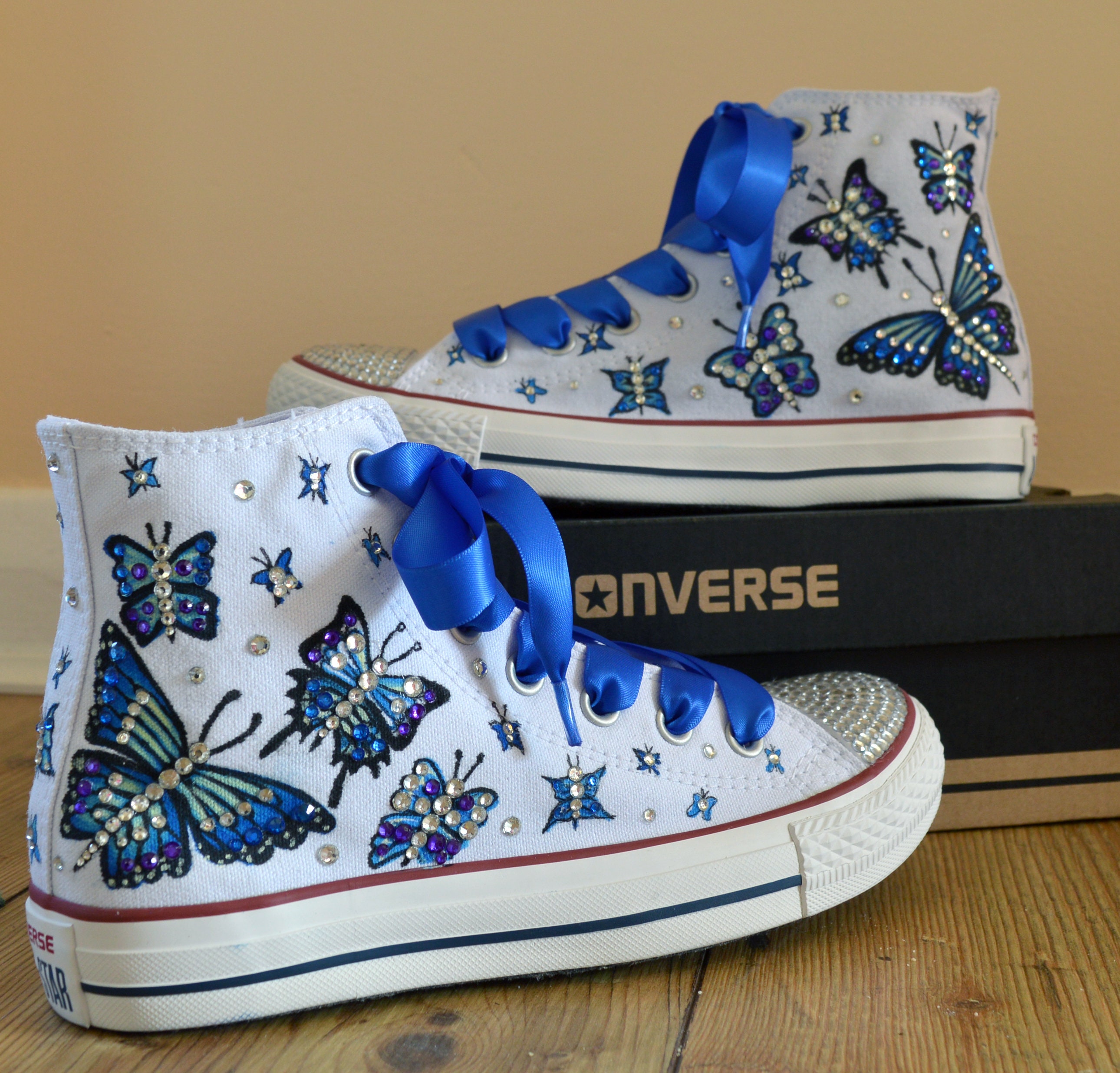 Original Custom Hand Painted Butterflies Converse Shoes with Etsy