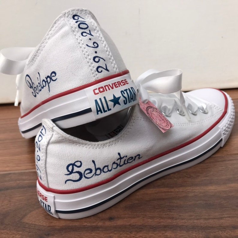bride and groom custom converse shoes