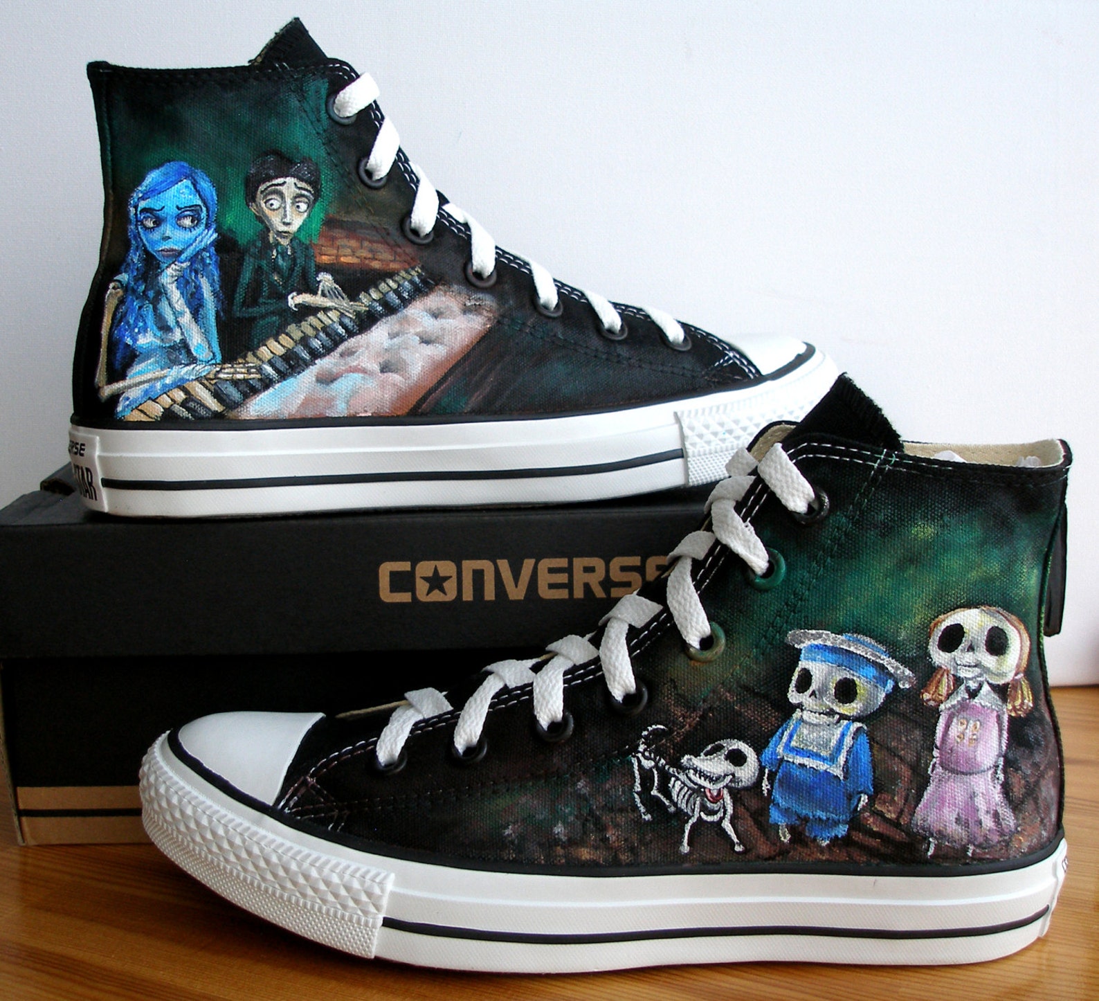 Custom Hand Painted Converse Shoes Corpse Bride - Etsy