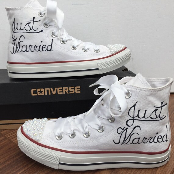 Custom Converse Wedding bridal shoes 