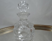 1930s Vintage Diamond Cut Glass Perfume Bottle Cologne Bottle