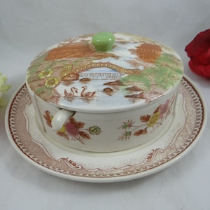 Vintage gedekt 3 segment ronde kruiden serveren relish schotel