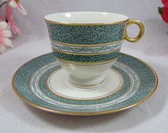 Vintage Theodore Haviland New York Green Mosaic Cappuccino Demitasse Teacup and Saucer 4 available American Tea Cup