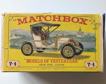 MIB 1960年代ヴィンテージ レズニー マッチボックス Y-4 モデルズ・オブ・イエスタイヤー 1909 オペル クーペ ダイキャストカー（オリジナルボックス入り）