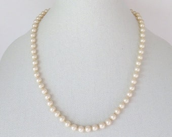 Vintage Marvella Faux Pearl Necklace with Pearl Clasp - Beautiful Vintage Mid Century Accessory