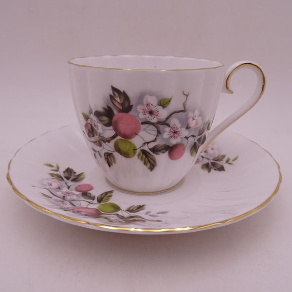 Delicate Vintage Royal Tuscan English Bone China Apple Blossom Teacup and Saucer Set Pretty English Tea Cup D2706