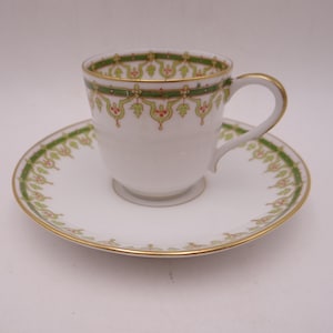 Vintage Latrille Old Abbey Limoges France Tea Cup Cappuccino Demitasse Espresso Teacup and Saucer Tea Cup