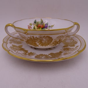 Vintage Spode Made in England English Bone China Bouillon or Cream Soup Bowl and Saucer Set Y7049 - 8 Available