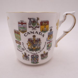 1960s Vintage Paragon Fine Bone China Canada Coat of Arms Coffee Mug