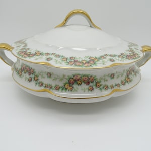 Antike Haviland & Co Limoges Frankreich Gelbe Rose Oval bedeckte Gemüseschüssel Terrine 34455