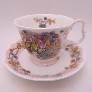 Vintage English Bone China Royal Doulton Brambly Hedge &quot;Autumn&quot; Teacup and Saucer Set Cute English Tea Cup - So Cute!