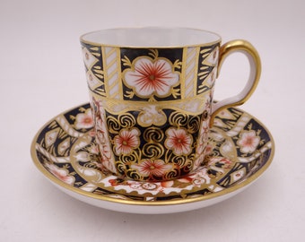 Vintage Royal Crown Derby English Bone China Imari 2451 Demitasse Cappuccino Espresso Teacup and Saucer - 4 Available