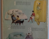 1963 Bell Telephone System Advertisement - McCall 39 s Magazine - Bell Telephone Print Ad - Yellow White Blue Rotary Telephone Ad - Rotary