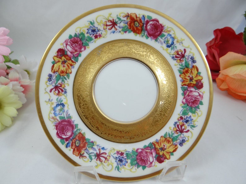 1890s Limoges France T/&V Tressemann and Vogt La Cloche Gold Encrusted Bouillon Cream Soup Bowl
