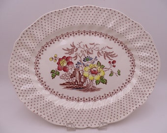 Vintage Royal Doulton English Bone China "Grantham" 13" Oval Serving Platter