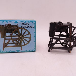 Vintage Diecast Old Fashioned Spinning Wheel Knife Sharpener Pencil Sharpener in Original Box No. 9617