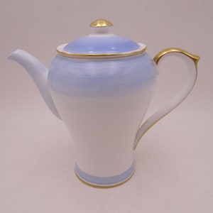 Rare 1940s Vintage Shelley English Bone China &quot;Blue Swirls&quot; Teapot 12877 English Tea Pot Coffee Pot