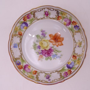 Vintage Schumann Bavaria &quot;Empress Dresden Flowers&quot; Embossed Floral Coaster - Open Rose - 6 Available