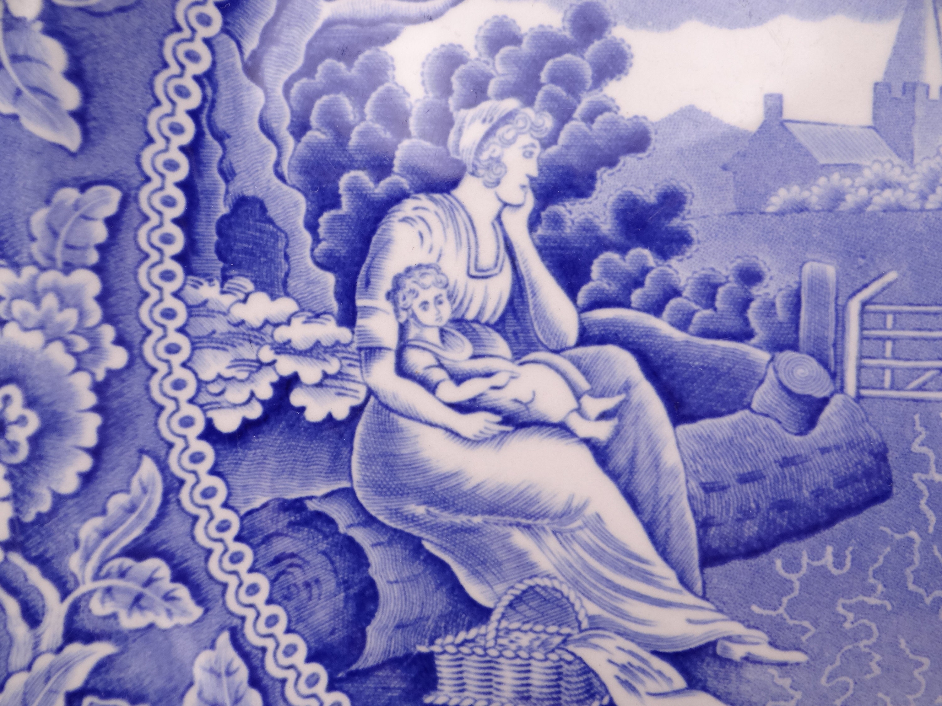 Vintage Spode Blue Room Collection Blue and White Dinner Plate