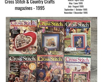 1995 Cross Stitch Country Crafts Magazines - Choose One - Color Patterns Charts