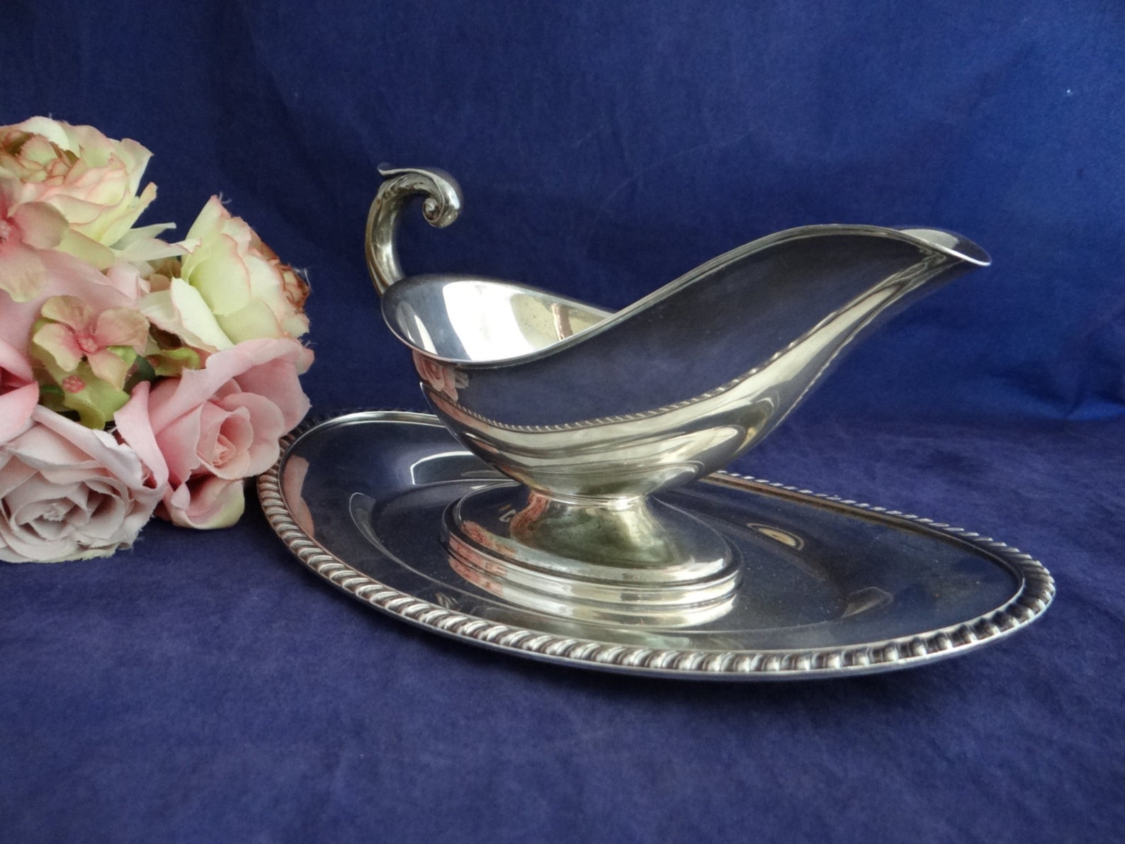 Crescent Silver Co Silverplate Gravy Boat Elegant Etsy