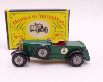 1960年代第7号ヴィンテージ レスニー マッチボックス Y-5 往年のモデル グリーン 1907 1929 4 1/4リットル ベントレー ダイキャストカー オリジナルボックス入り 'A